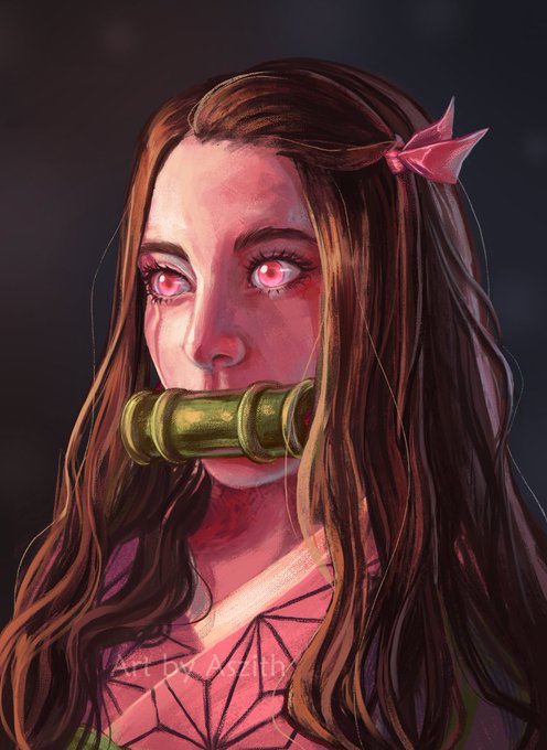 Lya❄️さんがTwitterに投稿した竈門禰豆子(鬼滅の刃)のイラスト。