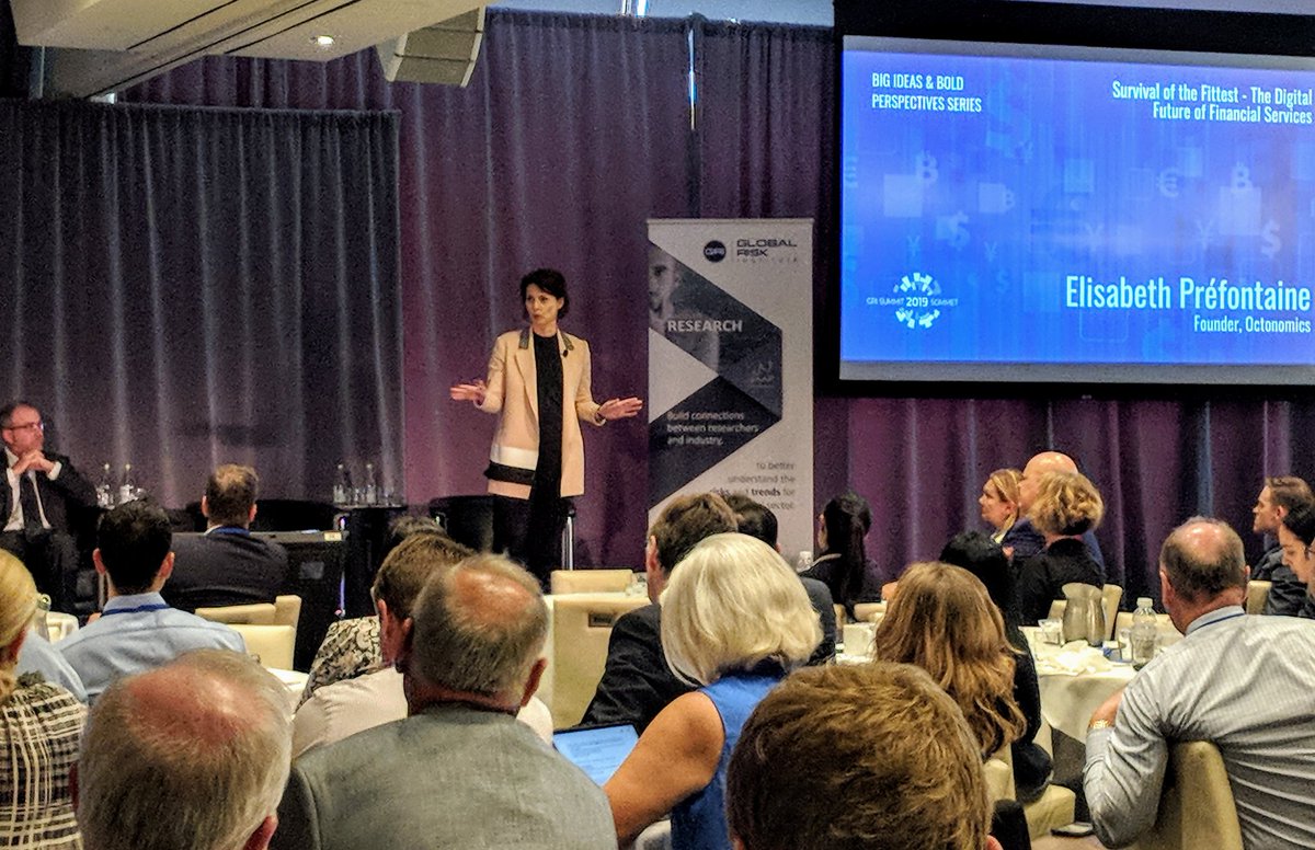 globalriskfs's tweet photo. Everyone is listening closely as @eprefon, Founder @octonomics, speaks about the digital future of financial services! #GRISummit #Libra #bitcoin https://t.co/Q4ievpAyMa