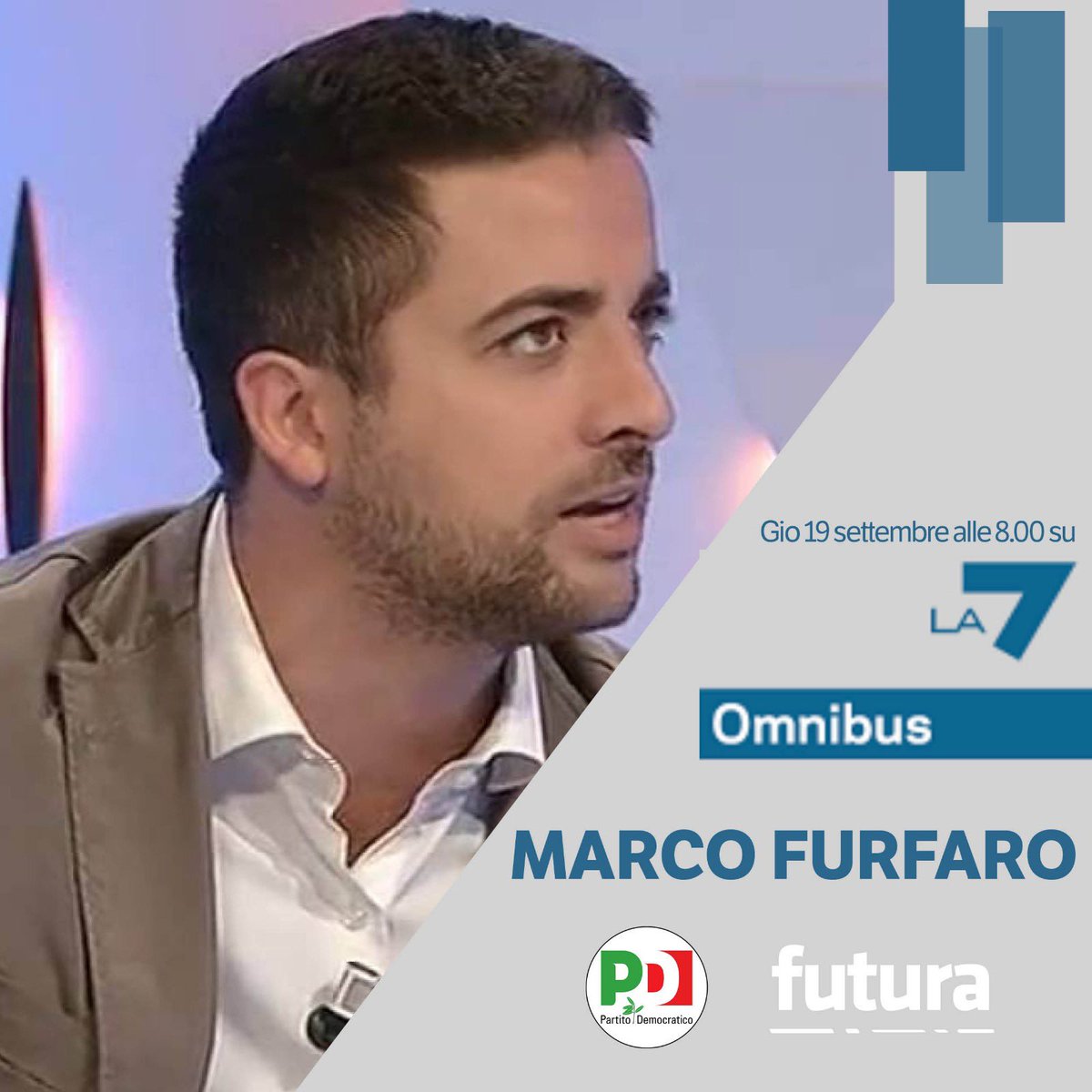 FuturaInRete's tweet photo. Domattina, dalle 8:00, il nostro coordinatore nazionale @marcofurfaro ospite a @OmnibusLa7 

Vi aspettiamo!

 #omnibusla7 https://t.co/NyZpVlA6jN