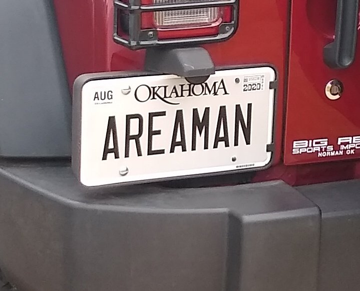 AreaManOK's tweet photo. There goes that village idiot...
#OnMyVanityPlate
#JeepLife #AreaMan #NotTheOnion https://t.co/iDOZzI0pa0