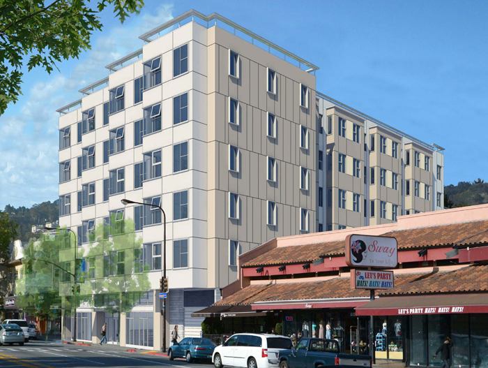 KPFF_SF's tweet photo. The Panoramic is officially open! This 6-story mixed-use development features 70 prefab modular two-bedroom “micro-suites” organized around a central courtyard and public lounges on every floor. #Civil #Structural #Teamwork #Engineering #PanoramicInterests #LowneyArchitecture https://t.co/AigqaB6OKa