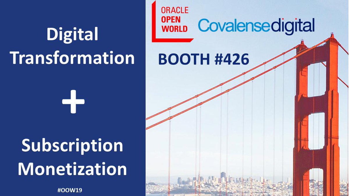 Covalensedigi's tweet photo. Explore how Digital transformation is achieved through Subscription Monetization solutions at booth #426 @oracleopenworld @OracleComms

@Covalense @cSMARTsol
#OOW19 #oracleopenworld #covalense #covalensedigital #csmart https://t.co/aQSf1rDRmu