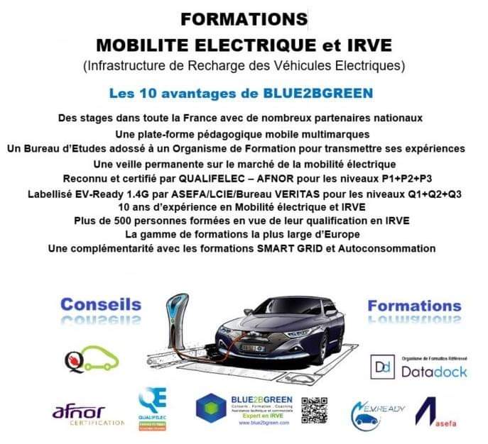 E_Mobility_Expe's tweet photo. @Energy_stream @d_lagarde @seeyousun @wavestoneFR @enedis Pour installer des #Bornes_de_Recharge, l'électricien doit être Qualifié
Merci #SeeYouSun pour la confiance que vous avez accordée à #BLUE2BGREEN pour vos formations @Qualif_IRVE https://t.co/pRGJWyvTaT