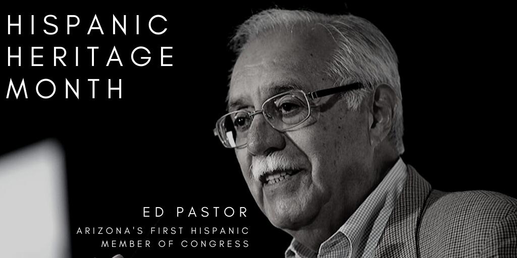 DougDucey's tweet photo. From teaching high school chemistry to serving 23 years in Congress as Arizona’s first Hispanic member of Congress, U.S. Representative Ed Pastor was a committed public servant. His impact both on Arizona and the nation will be lasting. #HispanicHeritageMonth https://t.co/cFUzBHbNAv