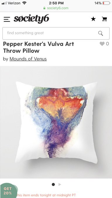Now you can buy a beautiful pillow with my pussy printed on it, or a notebook, a table or anything else