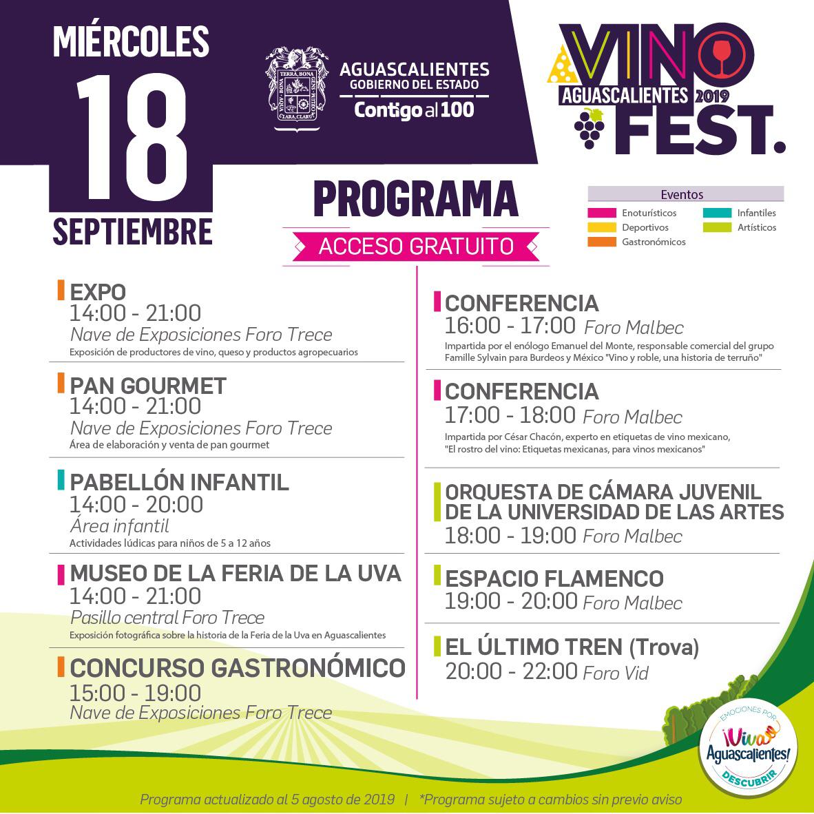 OCVags's tweet photo. ‼️Ven y disfruta de experiencias increíbles e inolvidables en el #VinoFest2019, el evento más importante del vino en México‼️🍇🍷
📌 Checa aquí todas las actividades que tenemos preparadas para ti del 18 al 22 de septiembre. ¡#ViveAguascalientes! https://t.co/uJktfHjlnj