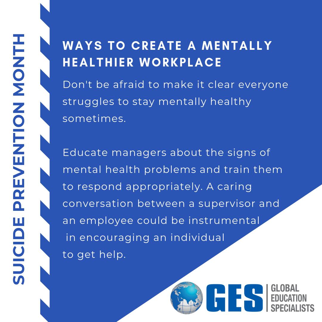 GES_Global's tweet photo. Say no to #MentalHealth stigma. Creating an environment in which mental health is not a taboo topic open the doors to much needed discussion and growth #SuicidePreventionMonth https://t.co/SbKNEZA84m