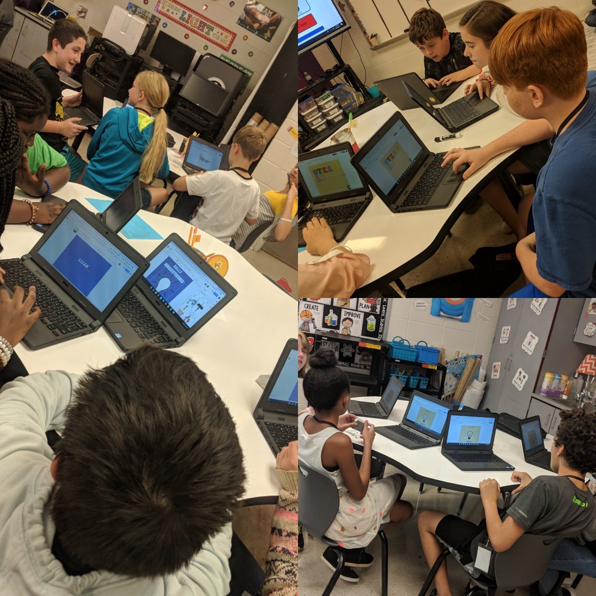 AWatts0610's tweet photo. 6th graders are creating STEAM t-shirt designs in the #LightbulbLab! I can't wait to see their end products!  @BBCMES #bbcmessteam #BuildingBrighterFutures https://t.co/KQYqA1u5Ru