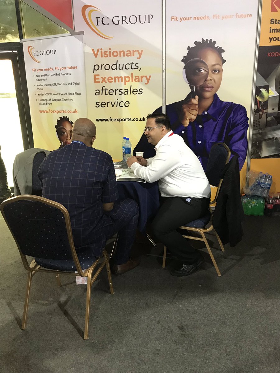 FCExports's tweet photo. Excellent first two days @ProPakWAfrica with @KodakPrint meeting customers and key prospects #fcgroup https://t.co/z6RWwhI3nD