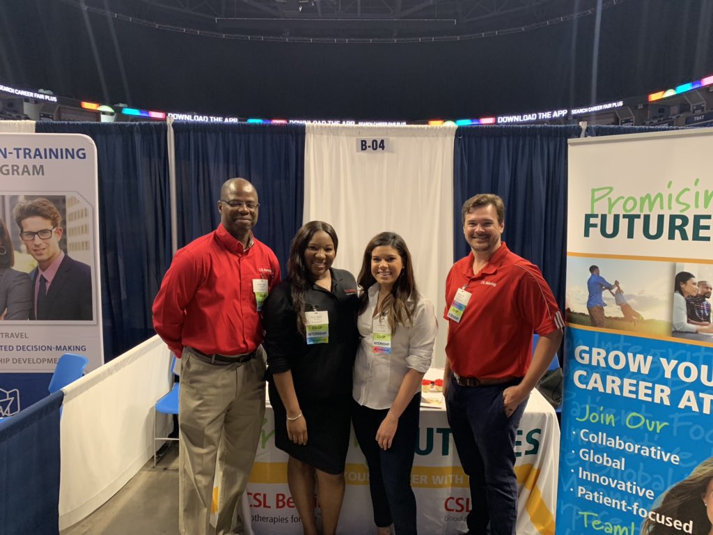 aneesabey's tweet photo. Back at it again for day ✌️ of Penn State Fall Career Days. Stop by booth B4 to learn about co-op and internship opportunities with @CSLBehring #PSUFCD https://t.co/IQ5n4muVdy