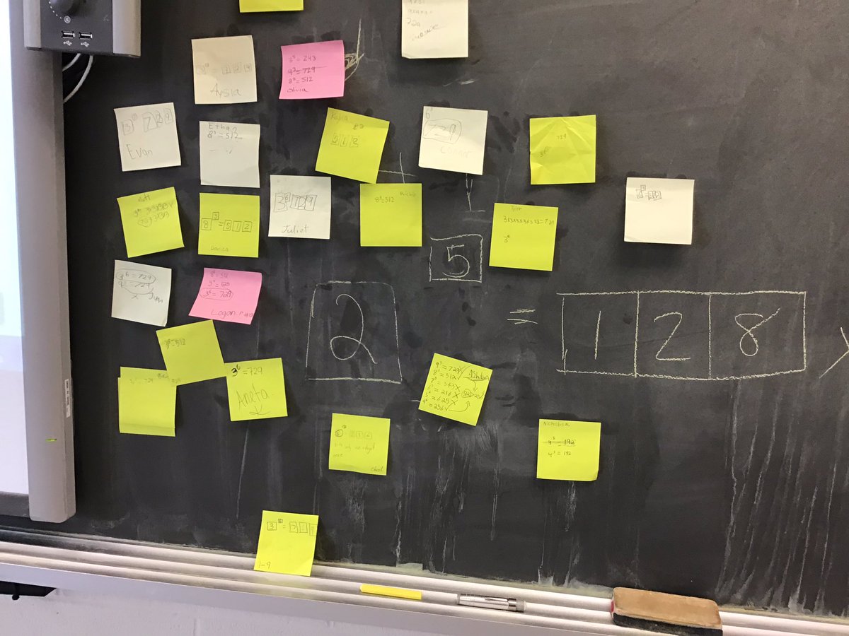 laurasternad7's tweet photo. Who has the POWER? A fun little @openmiddle math challenge after some work on exponents this week. https://t.co/hmNjkBBp2e