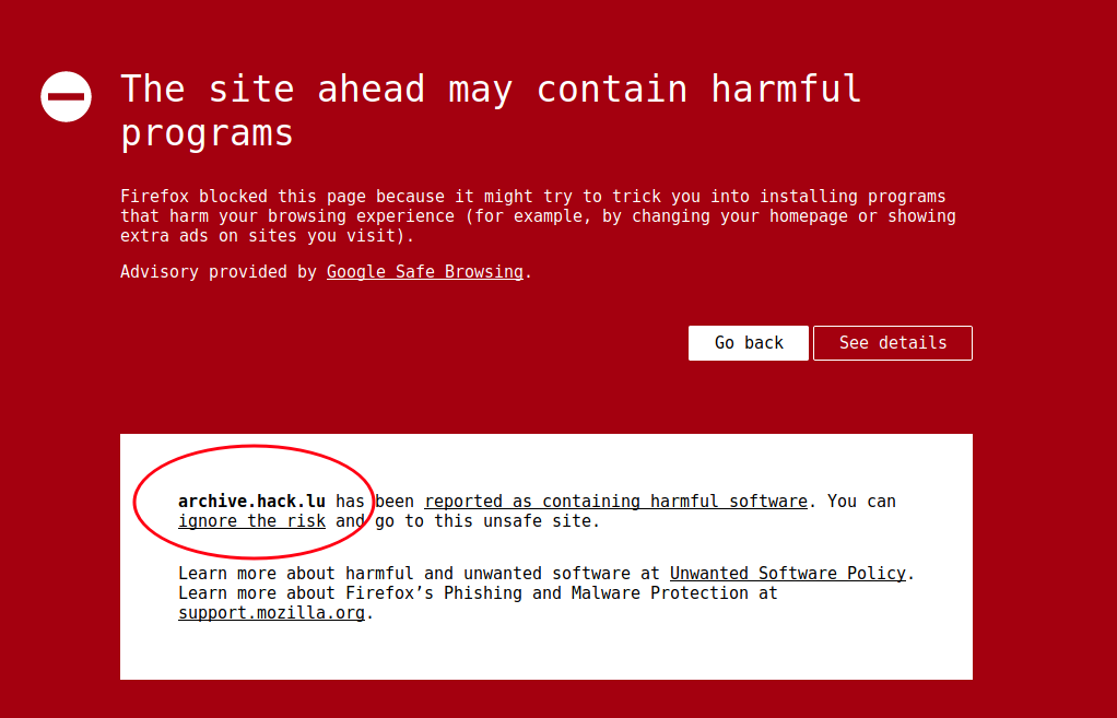 IPv4v6's tweet image. #GoogleSafeBrowsing #hacklu #SRSLY 🙄