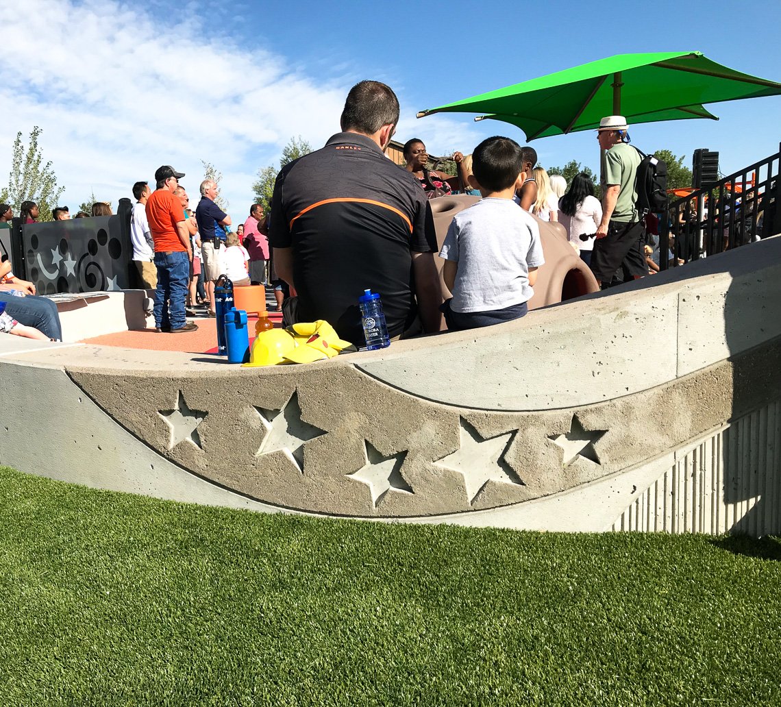 TheHardscaper's tweet photo. The grand opening of Red-tailed Hawk Park on August 24th was such an incredible experience. It was such a sweet moment seeing Ashaun and his family cut the ribbon. Again, we are grateful for the opportunity to be a part of this park's completion. 
#openingday #makeawishcolorado https://t.co/BqBwBxa87c