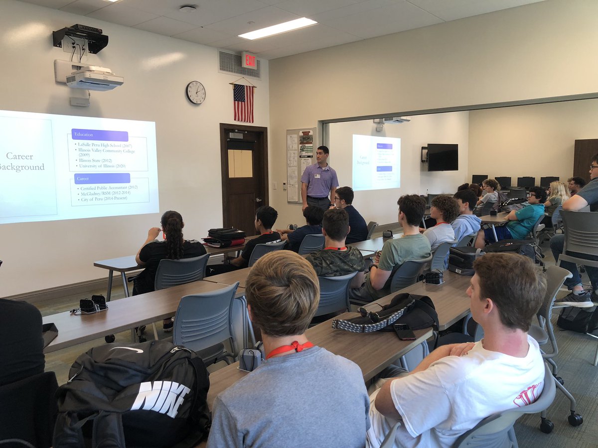 Big thanks to our first speaker for the FBLA Financial Series, Justin Miller. Justin is the Finance Officer at the City of Peru and shared the everyday work experience in government finance.