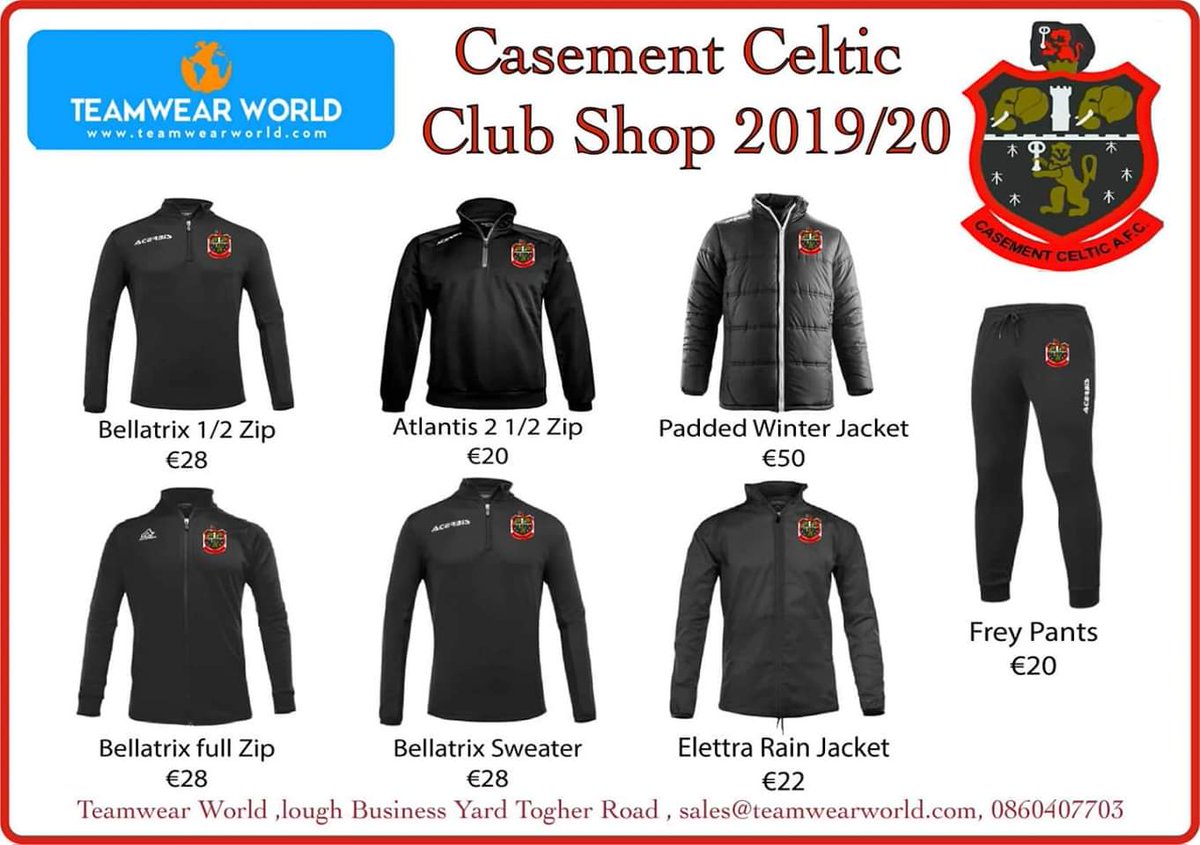 Fantastic new gear in stock, get in contact here if looking for any of these or any member <a href="/TeamwearWorld/">Teamwear World</a>