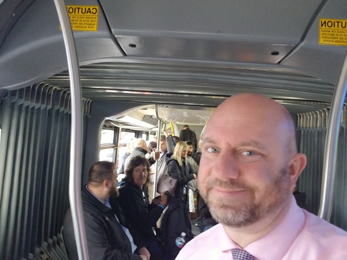 shawnmdonaghy's tweet photo. Full @ctranvancouver Vine bus today (nothing new there) but...we are hosting our friends from @PierceTransit today for a tour of our BRT line! Love their agency and the staff! Thanks for coming to see us, we β€ visitors! #busfriends #buslife #bff πππ€π https://t.co/6st7MUkoft
