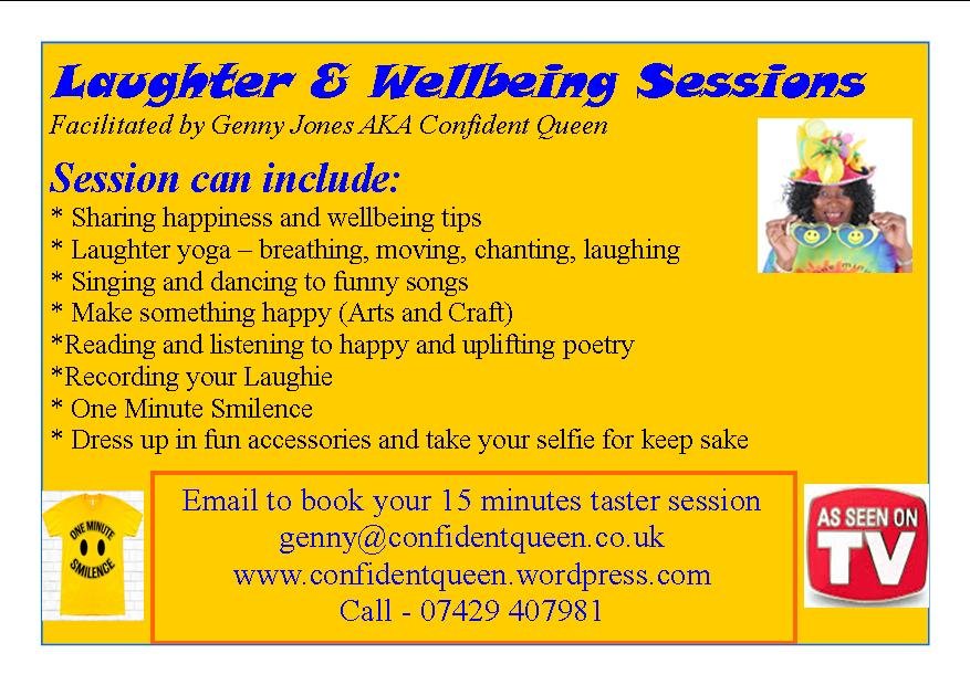 confident_queen's tweet photo. @CharityHourUK #charityhour, I offer laughter and wellbeing sessions for a lot of groups and organisations and those attending do find it useful and they take their own #wellbeingtoolbox which they make and can use after the sessions. https://t.co/oNSwPlF9xv