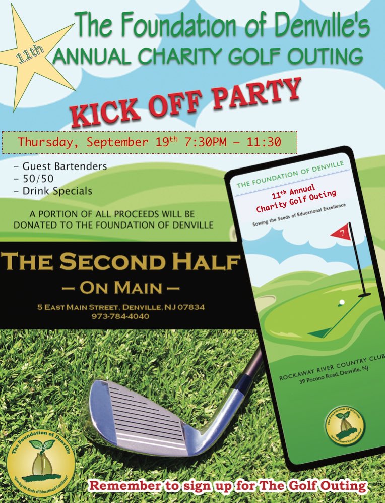 Foundation07834's tweet photo. Join us tomorrow @Sechalf to kick off our golf outing weekend! Proceeds will go towards enhancing educational experiences for @iDenville @DenvilleSchool @ValleyviewMS @RV_Rockets @LVLionsDen students! https://t.co/q83I1bn5p2