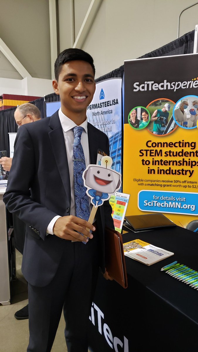 SciTechMN's tweet photo. Looking for a paid #internship? Swing by our booth at the @UMNCSE career fair today! We'll be here until 6. https://t.co/u8ieDCBXBJ