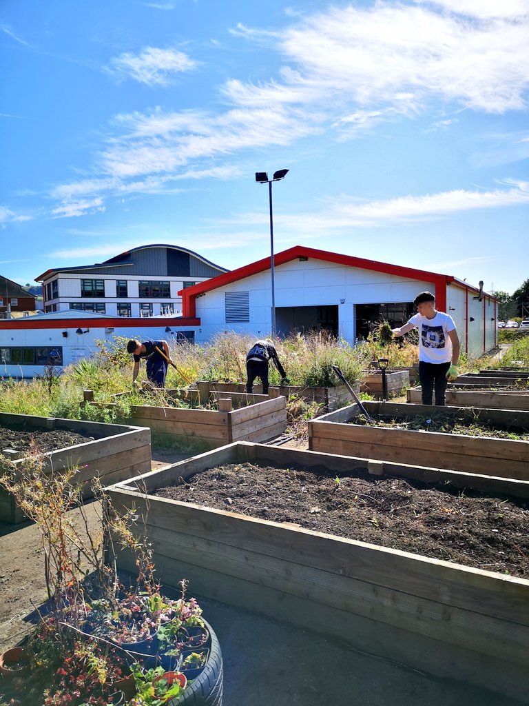 CymoeddILS's tweet photo. A brilliant team effort by E3 Construction groups from Ystrad and Nantgarw this week! The Green Zone has seen a huge transformation with a soon to be completed wildlife pond, sensory garden and shop, while our E3 Catering group have begun growing their own herbs and spices! 🌶️🌱 https://t.co/meGdEfdu01