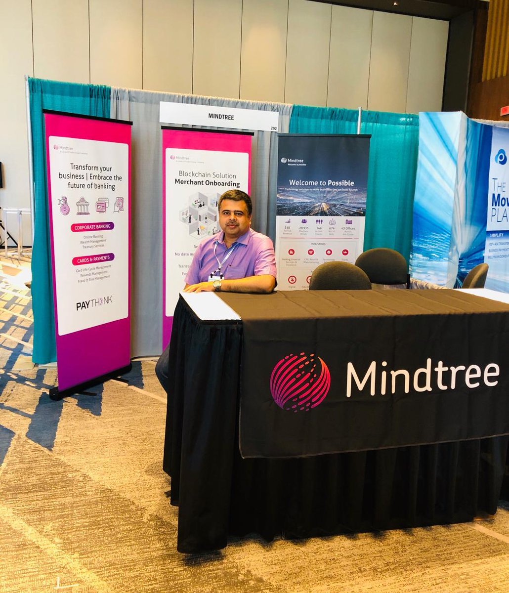 Mindtree_Ltd's tweet photo. Join us in LA, Sept. 18-20, at #PayThink. Our #blockchain-powered merchant on-boarding solutions team is ready for the launch. #mindtree #mindtreemind #fintech https://t.co/CedYi9y1Fo