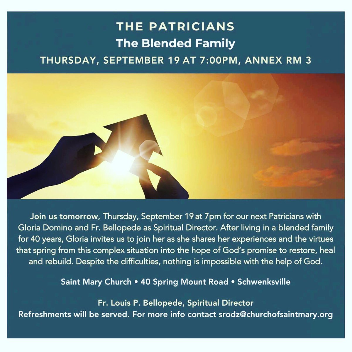 SaintMaryRoman1's tweet photo. All are invited to join us tomorrow night at 7:00PM in Annex Room 3. https://t.co/dOlfgPBhkr