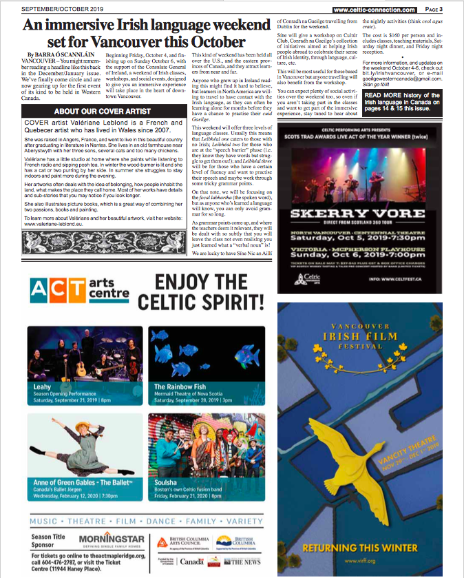 VIRFForg's tweet photo. Great to see our Save the Date Poster by @DesignSloan in the Fall edition of the The Celtic Connection
This Vancouver based newspaper, has been at the heart of everything Celtic in Canada & across North America for over 25 years
๐ *Nov 29 - Dec 1* @VIFFest
#virff #loveirishfilm https://t.co/97xu3kWopf