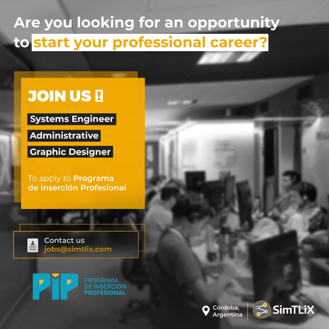 simtlix's tweet photo. 👉🏽 https://t.co/gxGvEqVQtl

We join the commitment to create opportunities for professionals. It's your time! https://t.co/SwViFqwoLR