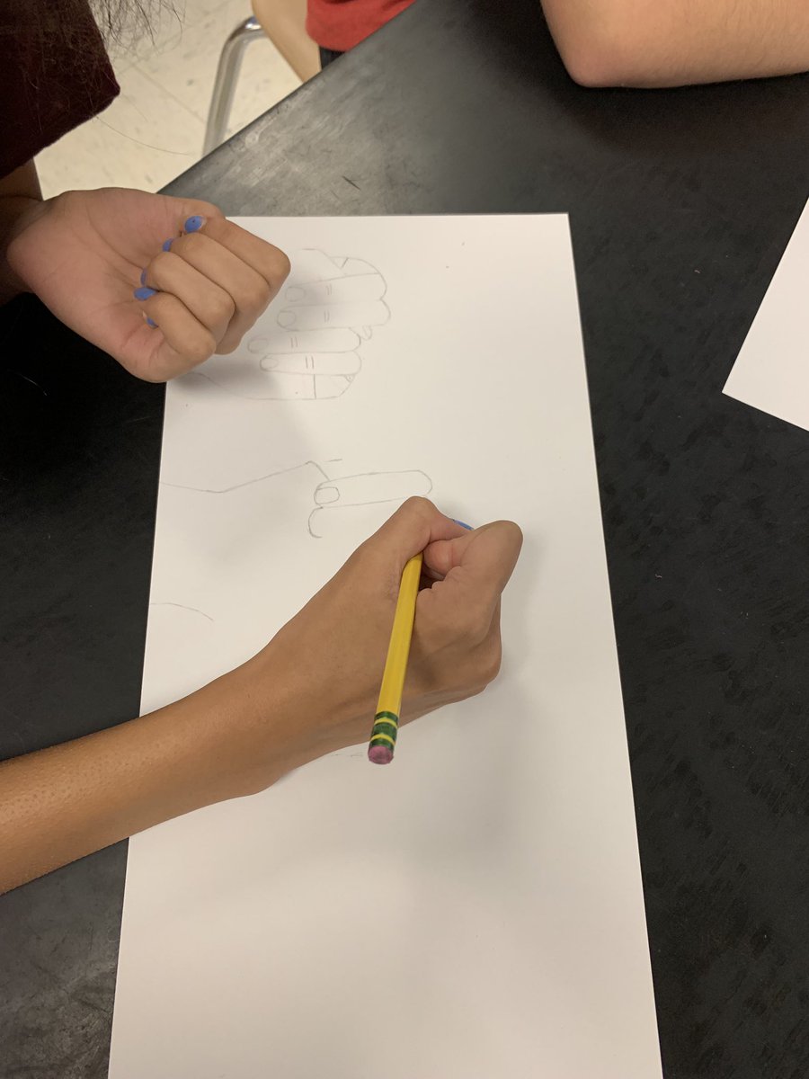 Hua_ArtEd's tweet photo. Awesome contour line hand drawings with 8th grade! We’re spelling meaningful words to us in sign language. 🤩 @HVArtsEd https://t.co/pMDGFcwQqT