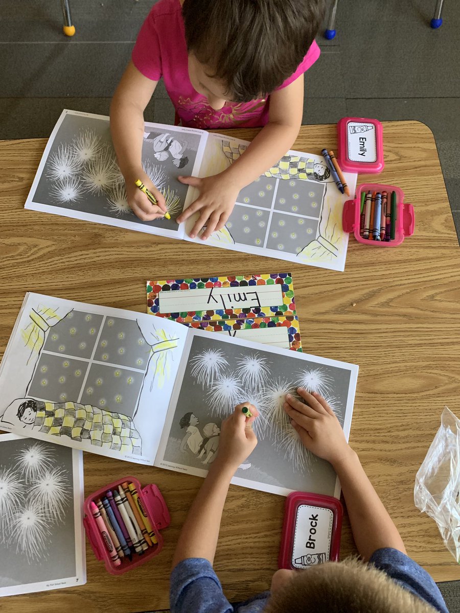 MsRottner's tweet photo. We have been working on our crayon grips and using our helper hands. We listened to some Firework by Katy Perry for this one! ✨ @hwtears https://t.co/ItR3ckY5Xm
