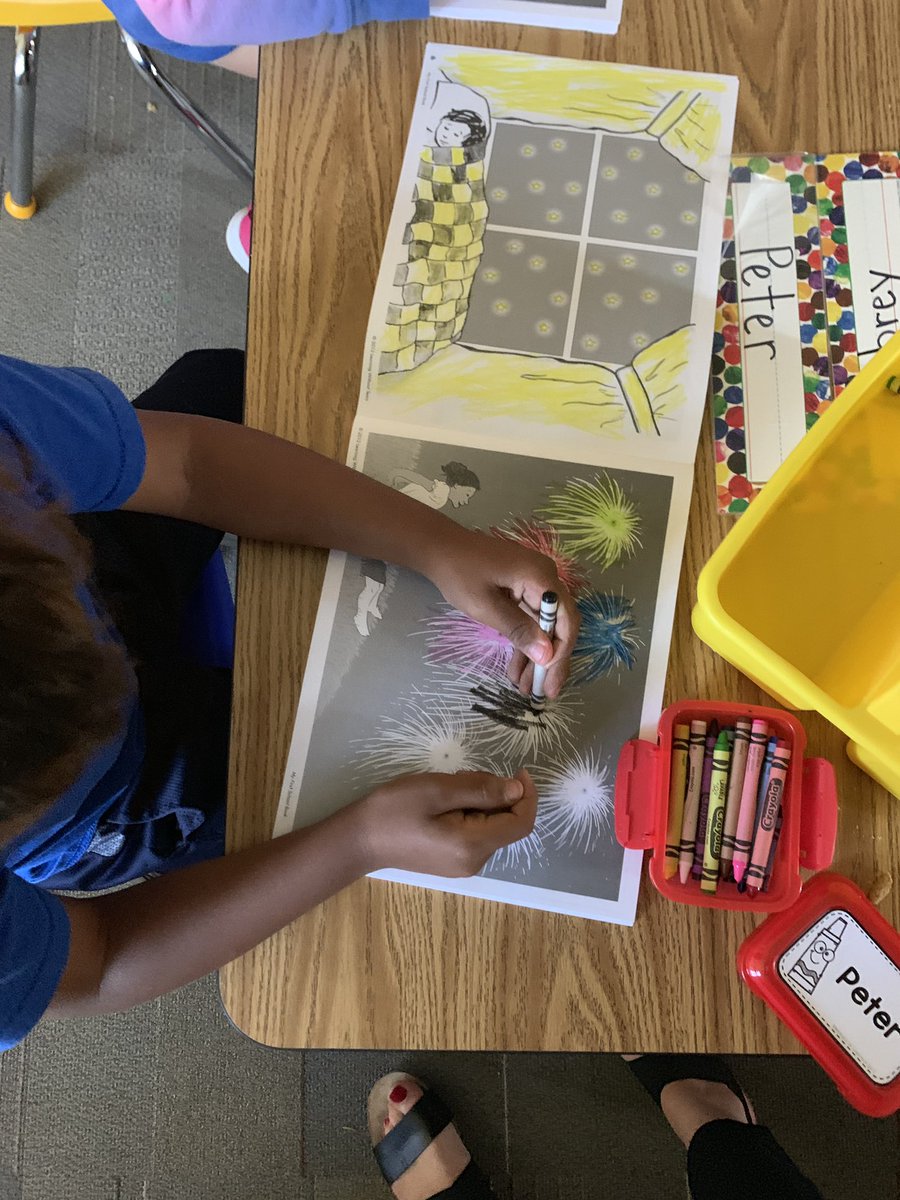MsRottner's tweet photo. We have been working on our crayon grips and using our helper hands. We listened to some Firework by Katy Perry for this one! ✨ @hwtears https://t.co/ItR3ckY5Xm