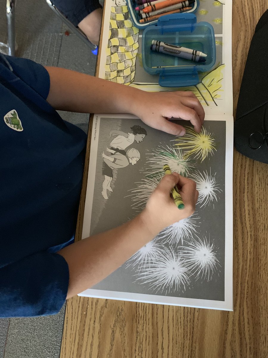 MsRottner's tweet photo. We have been working on our crayon grips and using our helper hands. We listened to some Firework by Katy Perry for this one! ✨ @hwtears https://t.co/ItR3ckY5Xm