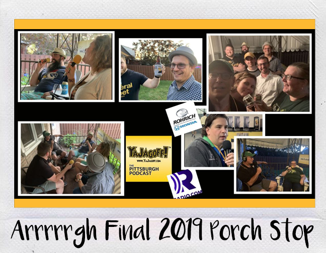 YaJagoff's tweet photo. The YaJagoff team boards the porch of host and captain Chris Miller for the @JDWaterproofing porch #4 to talk @pghrenegades happenings with his pirate friends. @MaryMacMixes reports on the progress of the YaJagoff parking chair ornament and more!

https://t.co/J1hucdM1Hs https://t.co/LCaS7KgtLO