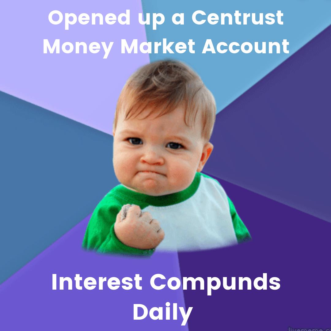 Centrust_Bank's tweet photo. That feeling when your #InvestmentAccount compounds daily! Learn how you can open one of our #InterestBearing Money Market accounts here: https://t.co/NNTzkb8aja https://t.co/KvgPoBqMI1