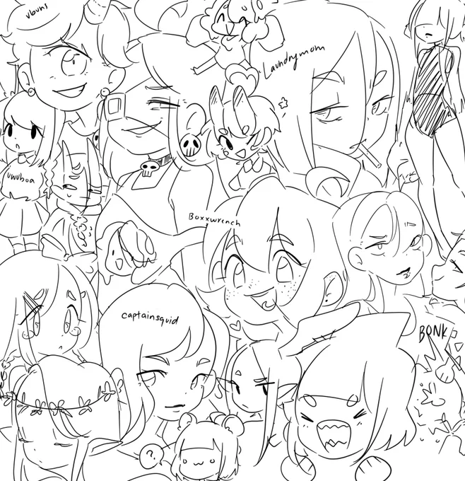 Thank you for coming to my stream!! I'll do doodle pages of oc requests at the end of each stream from now on, they're very fun 