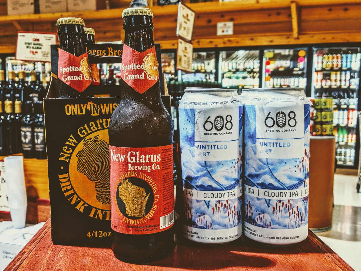brennans_beer's tweet photo. Happy #WiBeerWednesday! Not a huge quantity to show off this week, but certainly unmatched quality in very distinct and diverging styles.

@newglarusbeer #SpottedCowGrandCru
@octopibrew @608BrewCo #UntitledArt #CloudyIPA
#WisconsinCollaboration #DrinkLocal #WiCraftBeer 🍻 https://t.co/tOgHDp6QMg