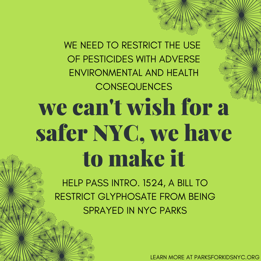ParksForKidsNYC's tweet photo. We need cancer causing chemicals (Monsanto's Glyphosate) out of NYC parks because of its environmental and health consequences. Visit https://t.co/EeKiuxxpFG to see what you can do to help. https://t.co/PzimDJTp16