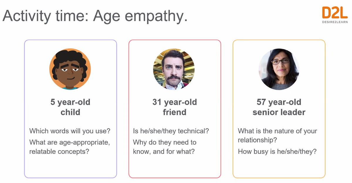 holmes_rosanne's tweet image. Today&apos;s #LearnAtWorkWeek session was presented by @abbottgary on how to &quot;Deliver Great Presentations&quot;. 

Gary, a Solutions Architect at @D2L, discussed &quot;Age Empathy&quot; and tailoring the content and messaging to the audience! Such great advice! #LifeAtD2L #learning