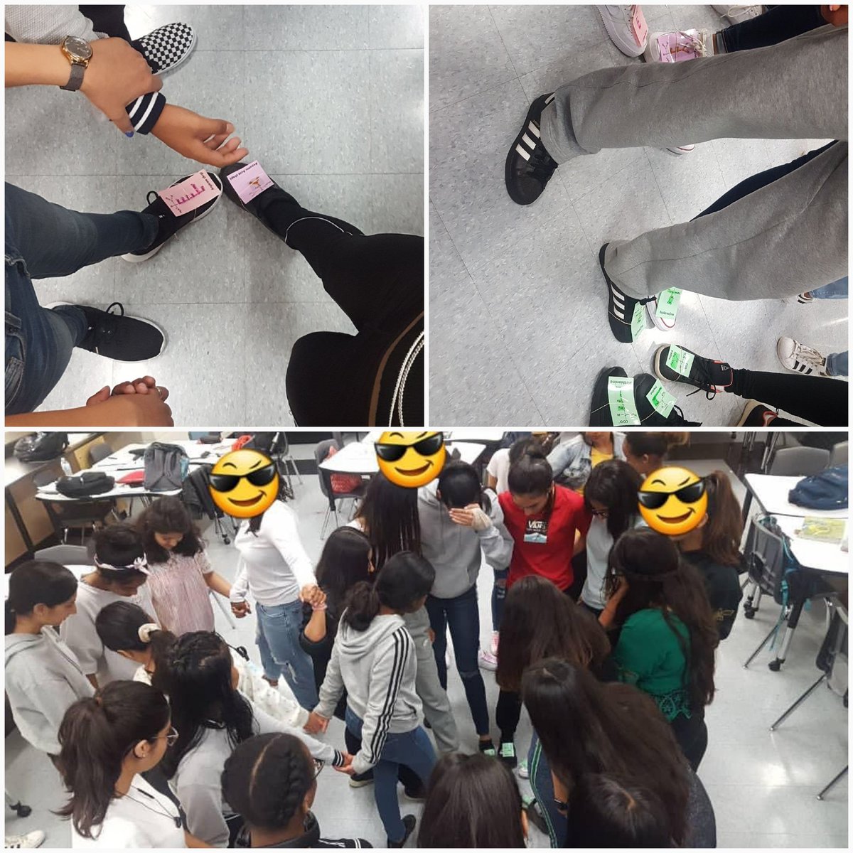 MsAhmadBio's tweet photo. Ss acting like a bunch of amino acids! Protein twister was a success!! Super easy to set up. Thank you @loreescience for the great idea! #Gr12Bio #SBI4U0 #biochemistry @PeelSchools https://t.co/m03S9HLsGw