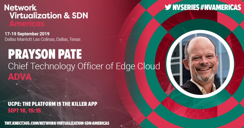 NVSeries's tweet photo. Please welcome Prayson Pate, Chief Technology Officer of Edge Cloud at @ADVAOpticalNews to the stage for his talk on uCPE: The Platform is the Killer App! https://t.co/6xZ4BasAmr
