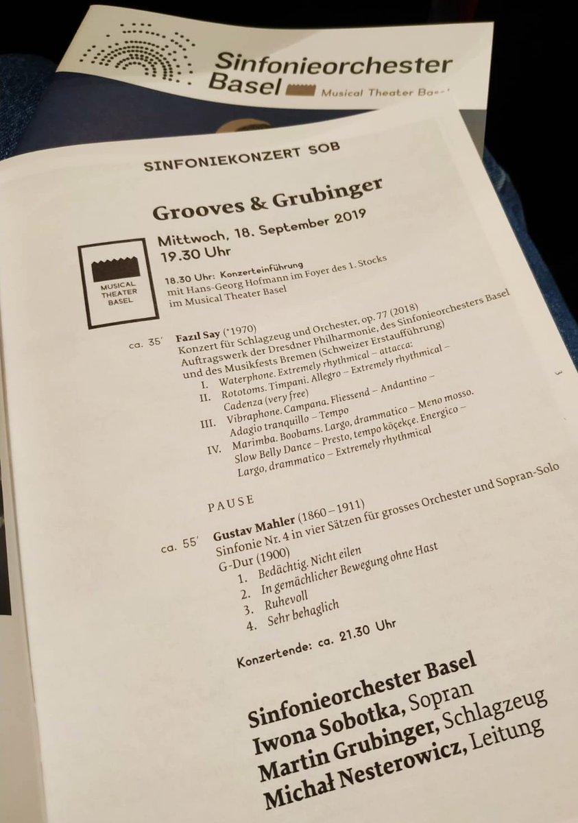 robertseara's tweet photo. Fantástico concierto de @symphonybasel. Una #Mahler4 fabulosa tratada con suma transparencia y preciosismo por #MichalNesterowicz. Y un concierto de @fazilsaymusic con poca sustancia, pero que suena convincente en las manos de un músico de gran magia como @GrubingerMartin https://t.co/Be6SB74AlR