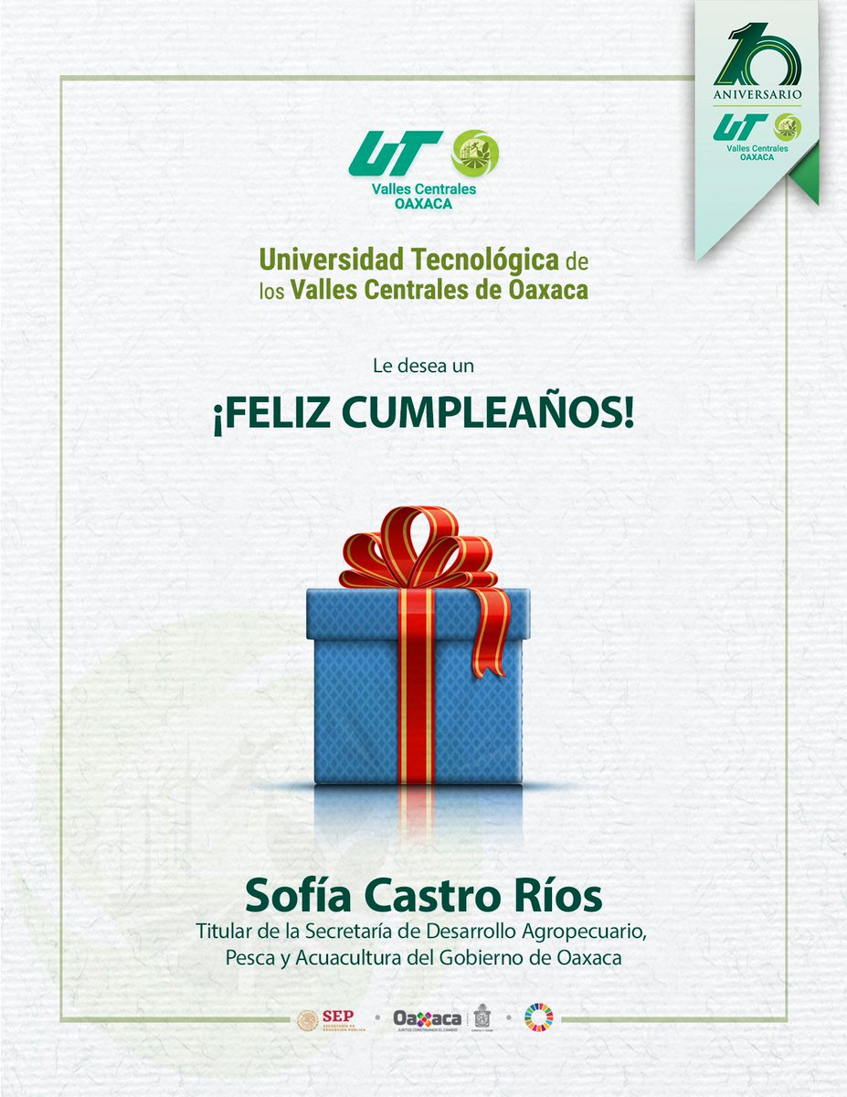 utvco's tweet photo. La #ComunidadUTVCO felicita a @SofiaCastroRios, titular de la @Sedapa_GobOax, con motivo de su cumpleaños.
Le deseamos una vida plena en salud, nuestros mejores deseos y reconocimiento por su trabajo y liderazgo. https://t.co/7VsFykDEQA