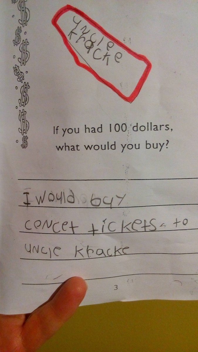 Tammy_2018_01's tweet photo. @unclekracker @MarineLacosteB3 @DetroitDanny @MikeAdkinsGtr  @shifty3 This still makes me smile.....Erykah's 100 days of school homework (working on the spelling) https://t.co/IROxcpmKv7
