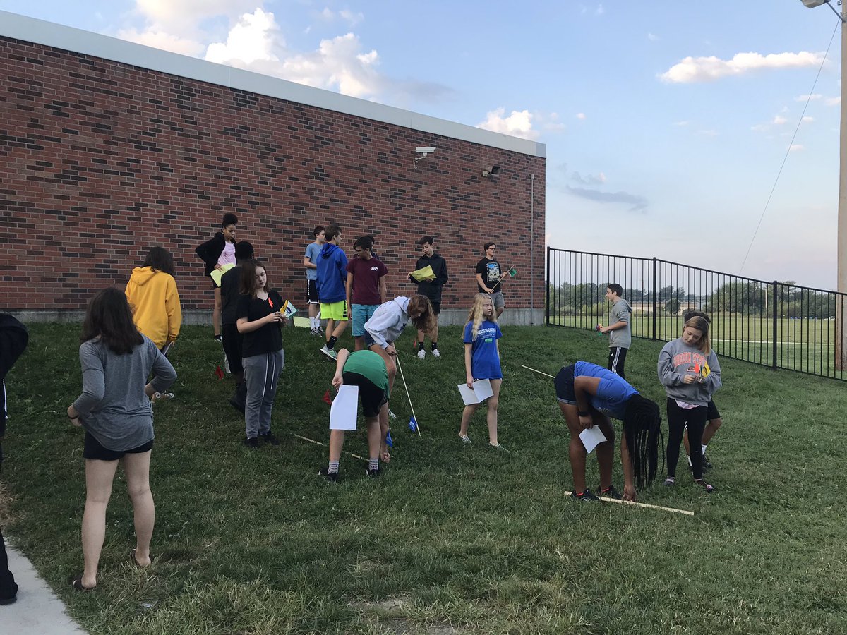 Students went out to mark their intial ideas on the scale of the planets. Students were shocked at the difference of the actual scale when outside and on paper. #westisbest