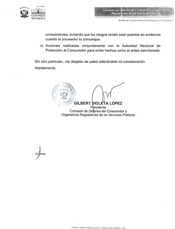#HOY #FISCALIZACIÓN
Presidente de <a href="/codeco2019/">Comisión de Defensa del Consumidor 🇵🇪</a>, Congresista <a href="/gilbertvioleta/">Gilbert Violeta</a> requiere información a <a href="/IndecopiOficial/">Indecopi Oficial</a> y <a href="/prensadigemid/">Digemid</a> sobre toallitas húmedas con bacteria Enterobacter Gergoviae que generarían complicaciones de alto riesgo para salud de consumidores🚨❗️