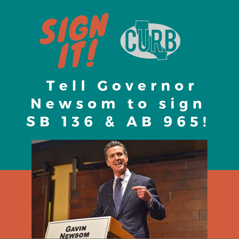CURBprisons's tweet photo. We need your support TODAY! Call, write or tweet @GavinNewsom and tell him to sign @CURBprisons co-sponsored #AB965 and #SB136! Here's the #: 916-445-2841. Please Share! Here are support letters for AB965 https://t.co/5HugIqjVCB and SB136 https://t.co/abDnzgBTGy https://t.co/GqNw2I09dN