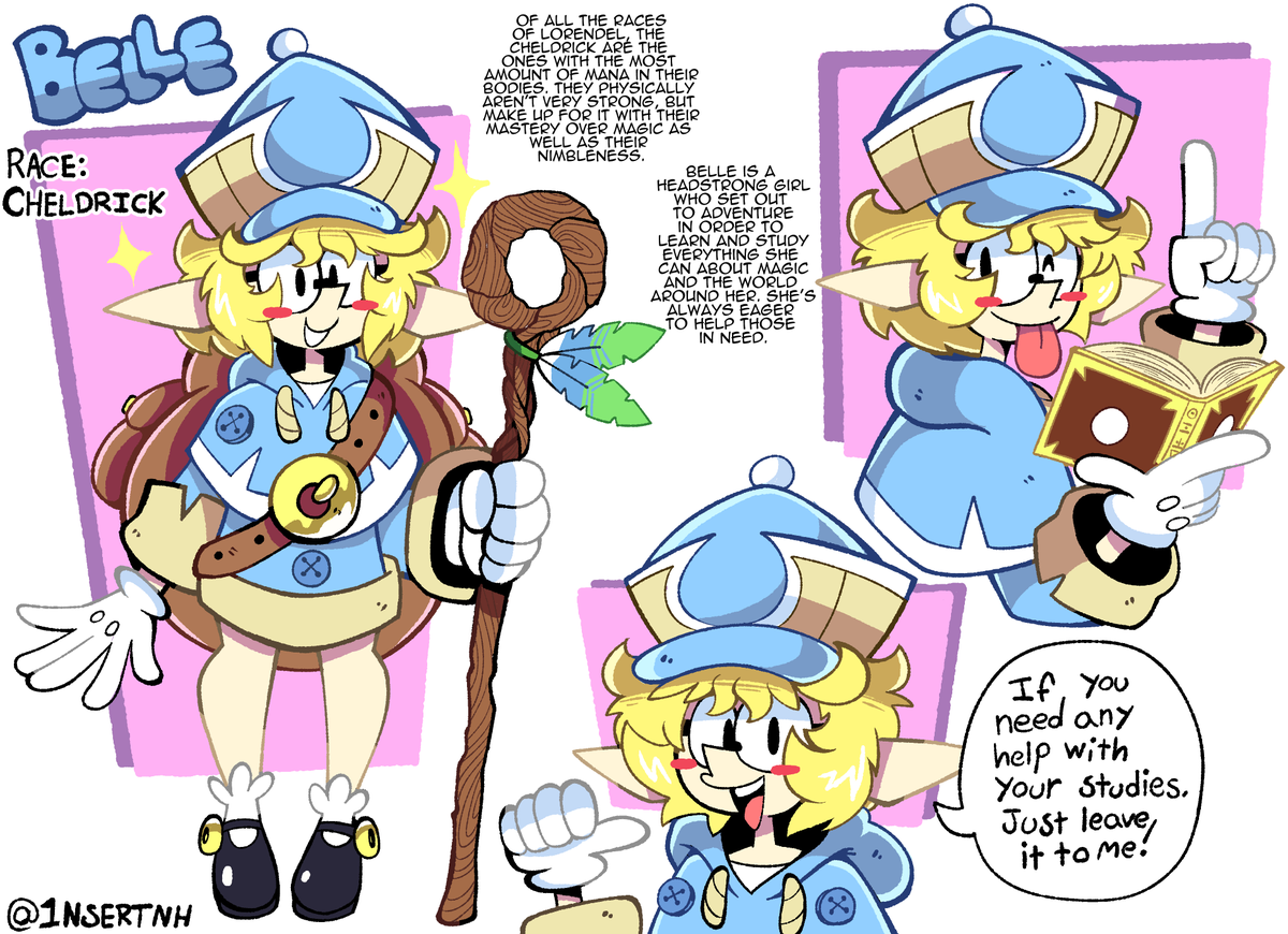 Here's another one of Bucket Knights party members, Belle. Also Lorendel is the name of the world all these characters live in 