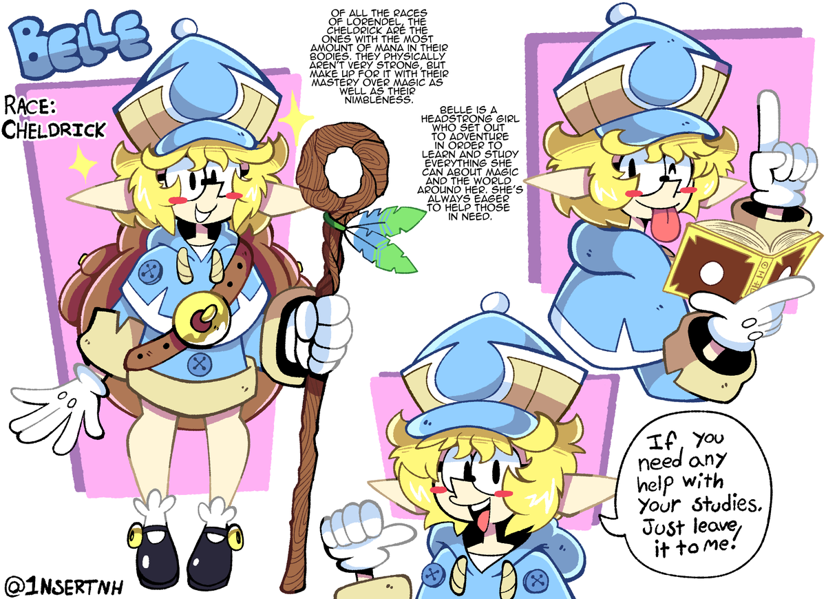 Here's another one of Bucket Knights party members, Belle. Also Lorendel is the name of the world all these characters live in