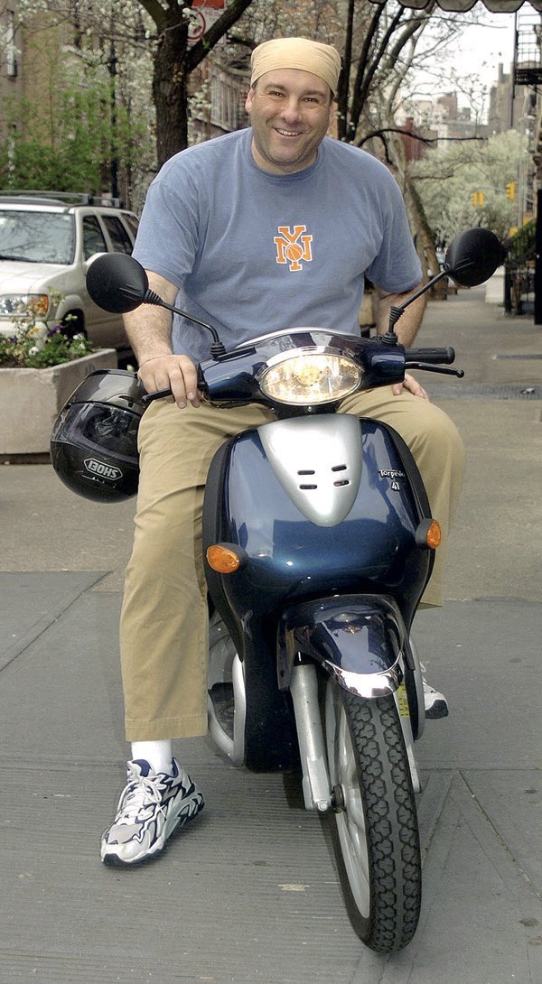 Happy birthday to James Gandolfini and these all-encompassing pictures of him on a vespa 