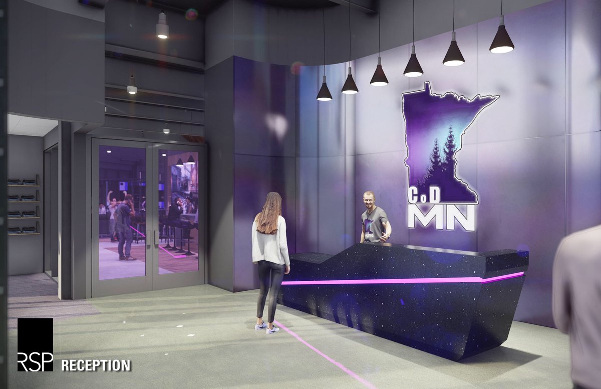 rsparch's tweet photo. With branding inspired by Minnesota’s Scandinavian culture, we’re enjoying the design process for the new @COD_MN franchise facility. Practice. Play. Watch. This space is sure to entertain, as we welcome them to the #boldnorth in 2020. #rspdesignthatworks #projectinprocess https://t.co/n7td5aX7ez